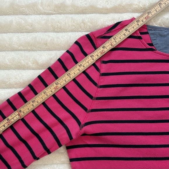 LAUREN Ralph Lauren Button Down Henley Blouse Pink Navy Blue Small - Picture 9 of 9